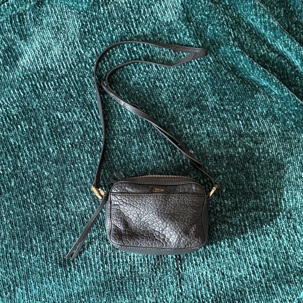 Black Textured Crossbody Bag